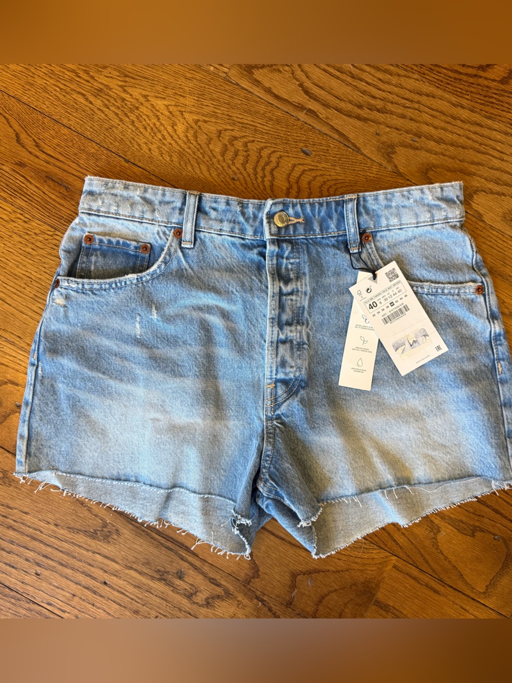 Zara Light Blue Denim Cutoff Shorts